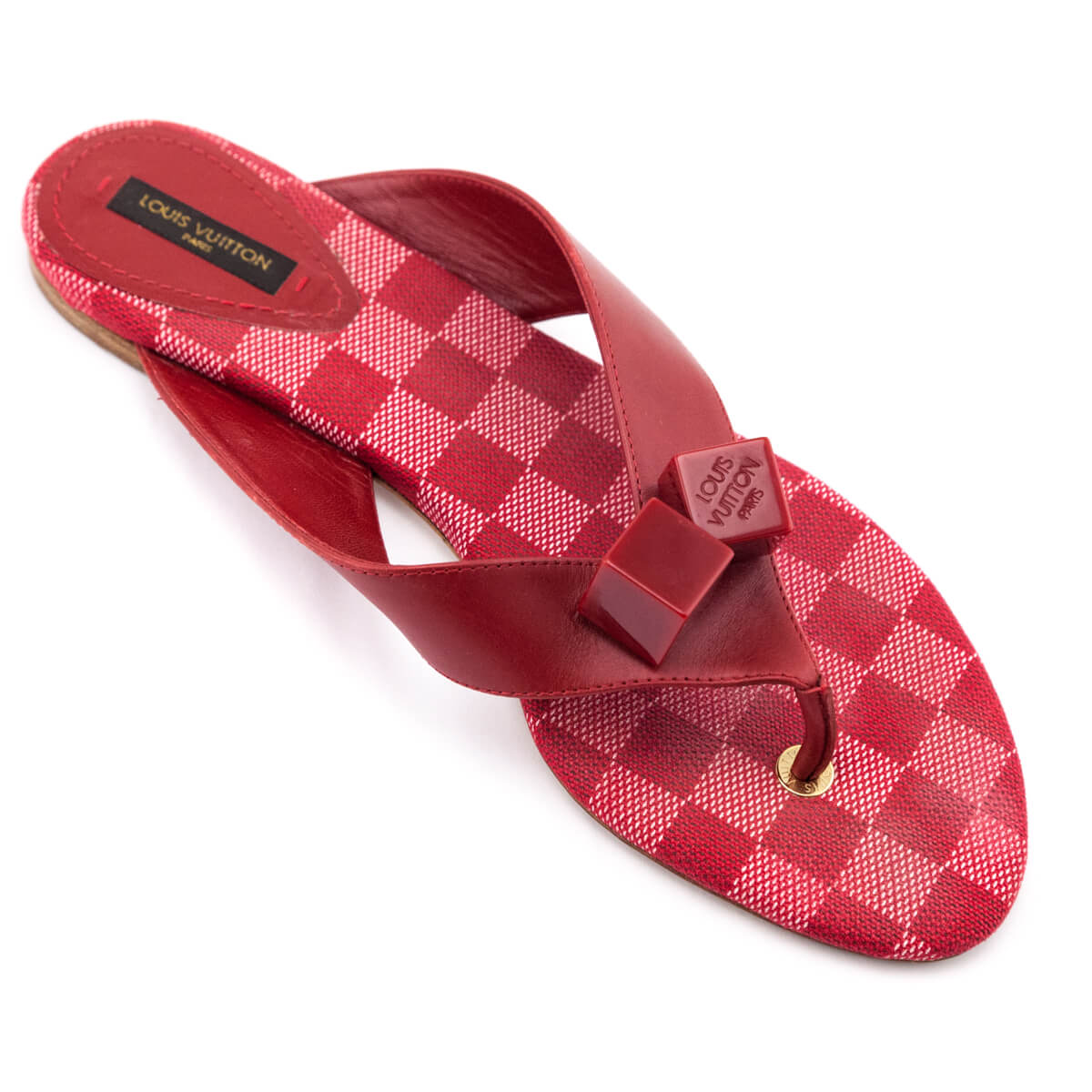 Louis Vuitton Damier Couleur Carmine Flip Flop Sandals Size US 11 | EU 41