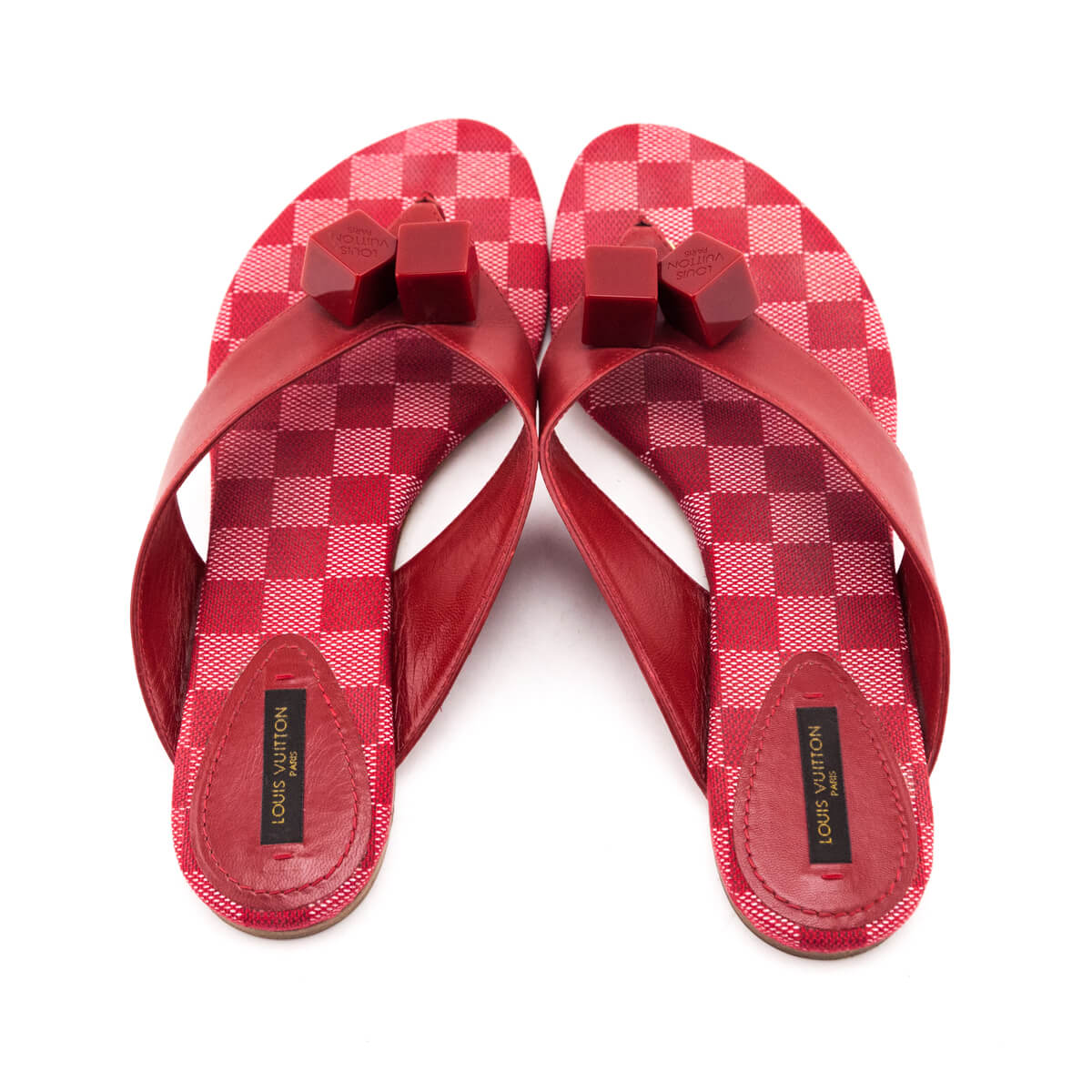 Louis Vuitton Damier Couleur Carmine Flip Flop Sandals Size US 11 | EU 41