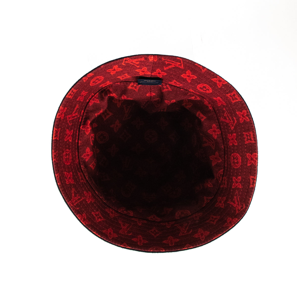 Louis Vuitton Navy & Red Monogram Record Reversible Bucket Hat