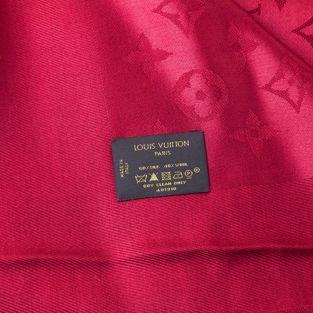 Louis Vuitton Red Monogram Wool & Silk Shawl