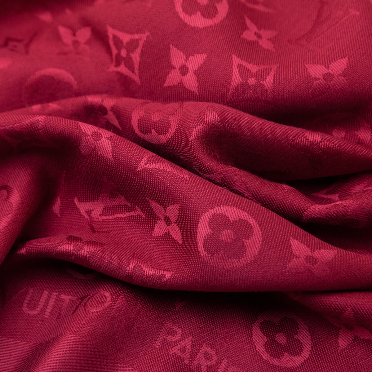 Louis Vuitton Red Monogram Wool & Silk Shawl