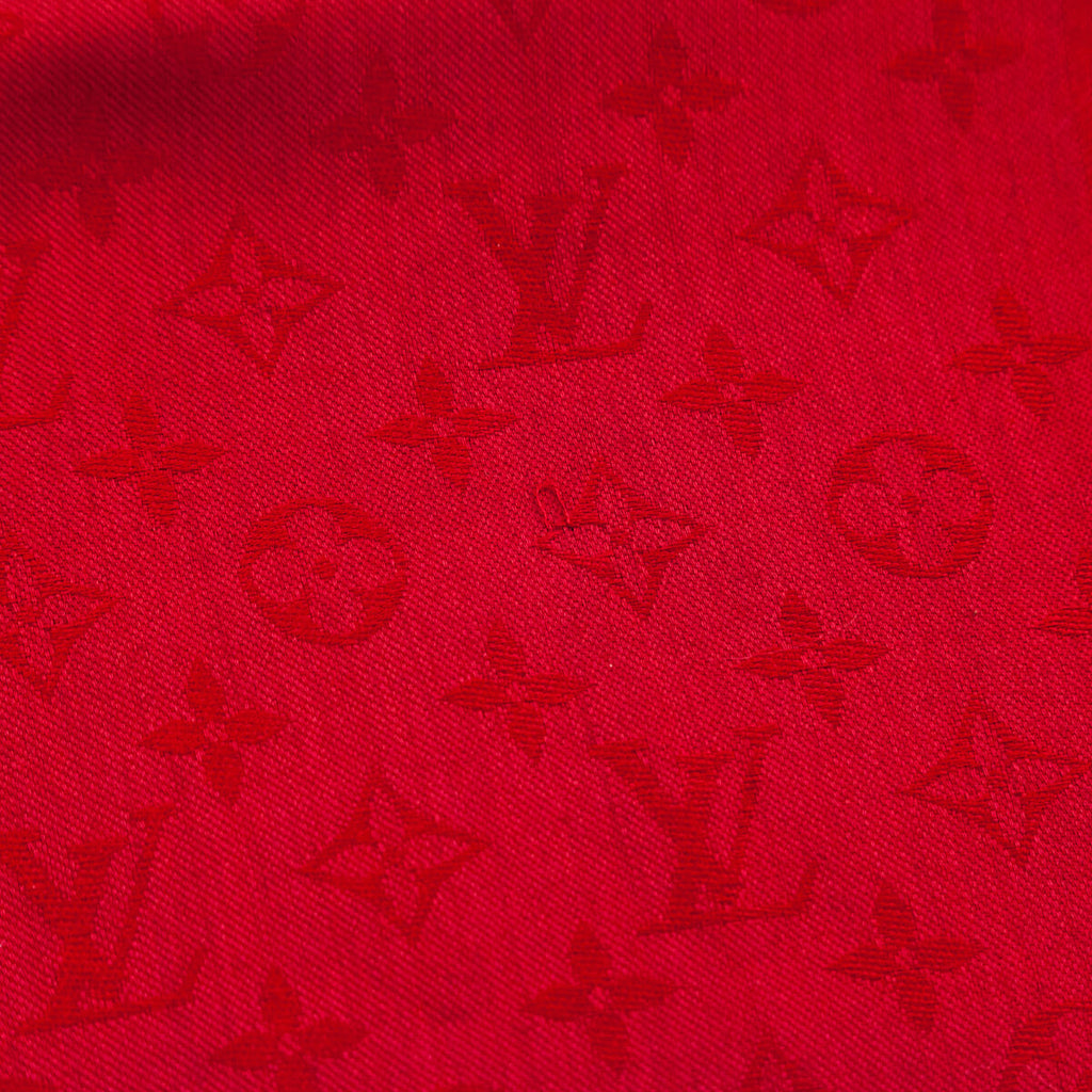 Louis Vuitton Red Silk & Wool Monogram Classic Shawl
