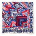 Louis Vuitton Red & Blue Silk Monogram Paradis Scarf