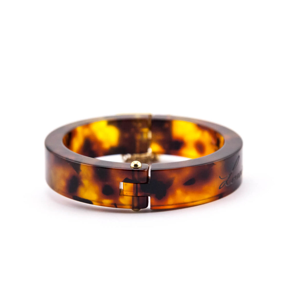 Louis Vuitton Tortoise Resin & Gold Vintage Lock Me Bracelet