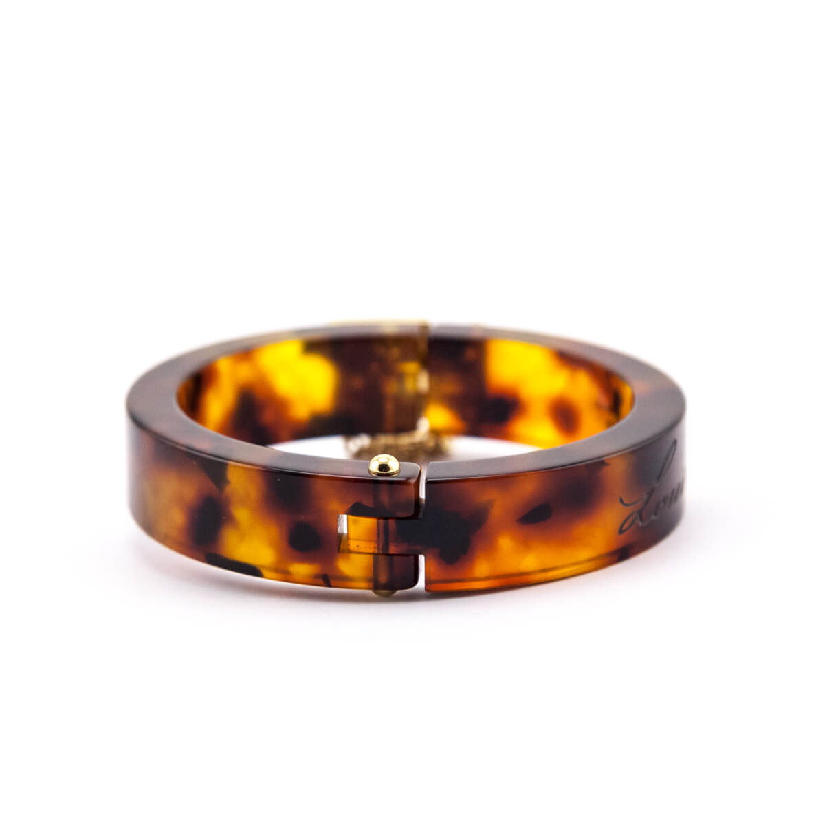 Louis Vuitton Tortoise Resin & Gold Vintage Lock Me Bracelet