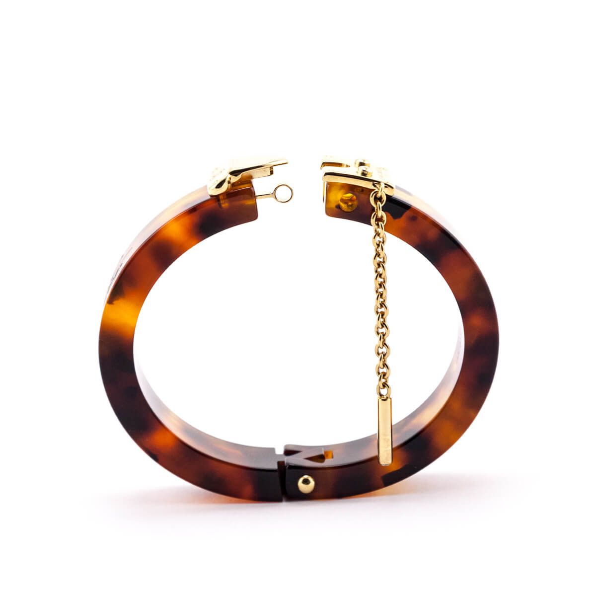Louis Vuitton Tortoise Resin & Gold Vintage Lock Me Bracelet