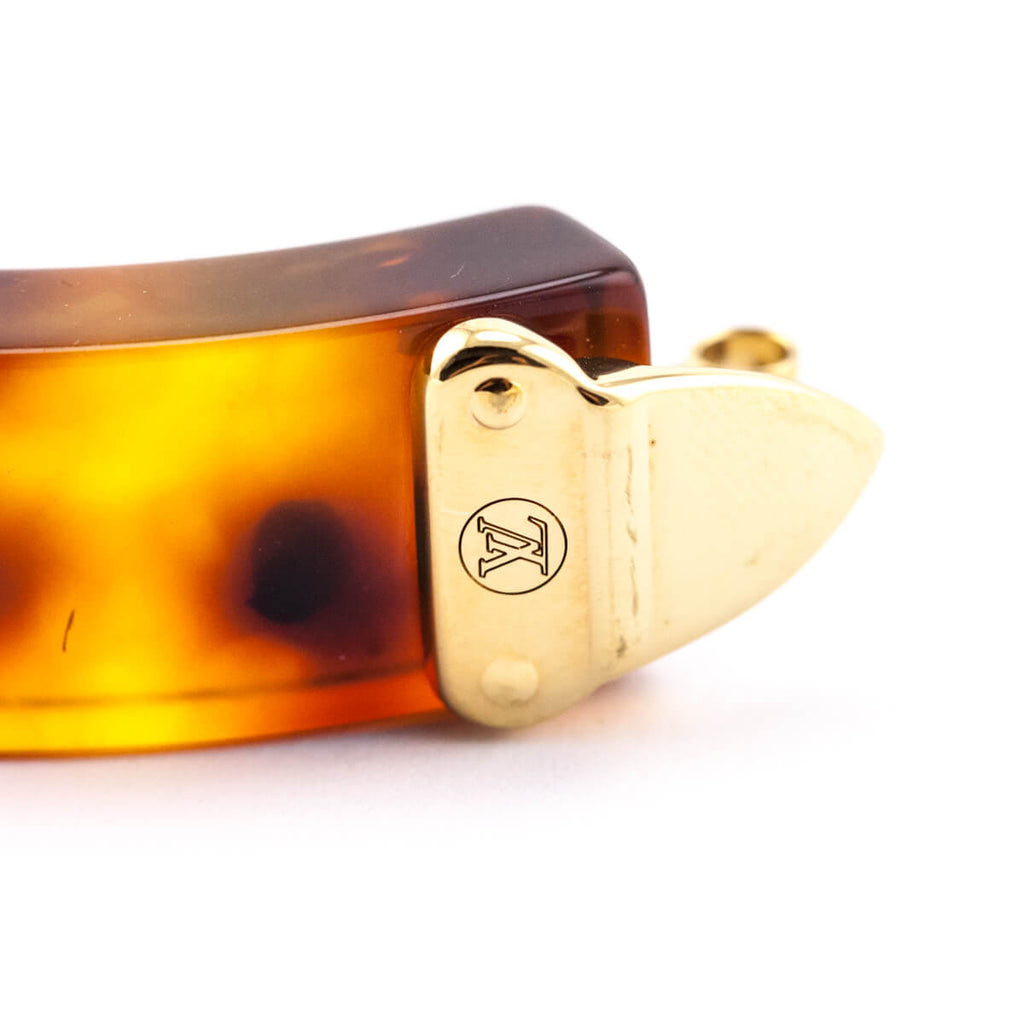 Louis Vuitton Tortoise Resin & Gold Vintage Lock Me Bracelet