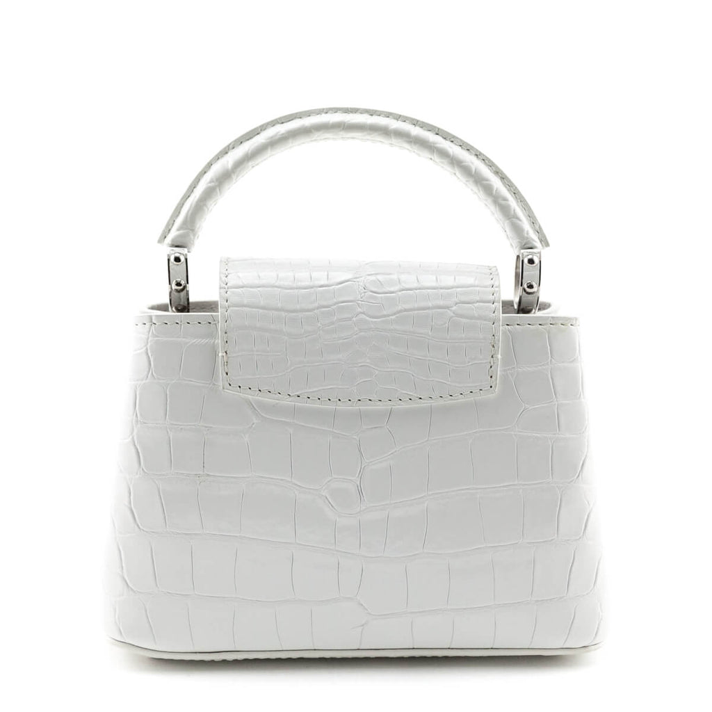 Louis Vuitton White Crocodilien Mat Capucines Mini