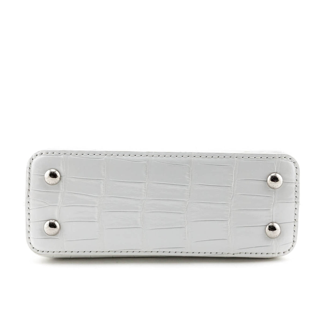 Louis Vuitton White Crocodilien Mat Capucines Mini