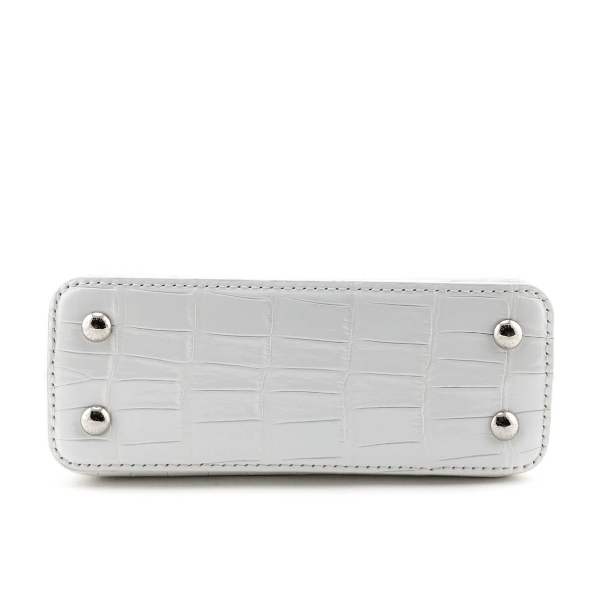 Louis Vuitton White Crocodilien Mat Capucines Mini