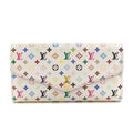 Louis Vuitton White Monogram Multicolore Litchi Sarah Wallet NM