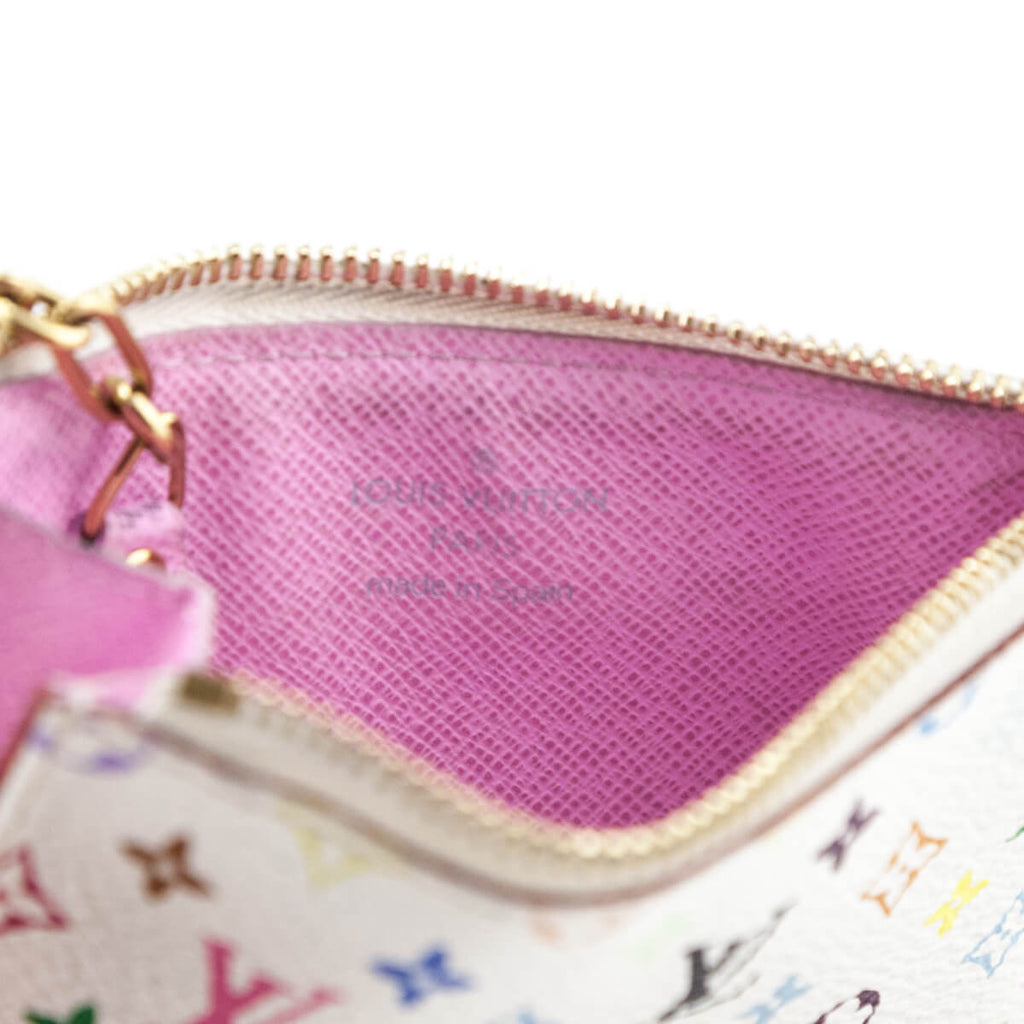 Louis Vuitton White Mulitcolore Key Pochette