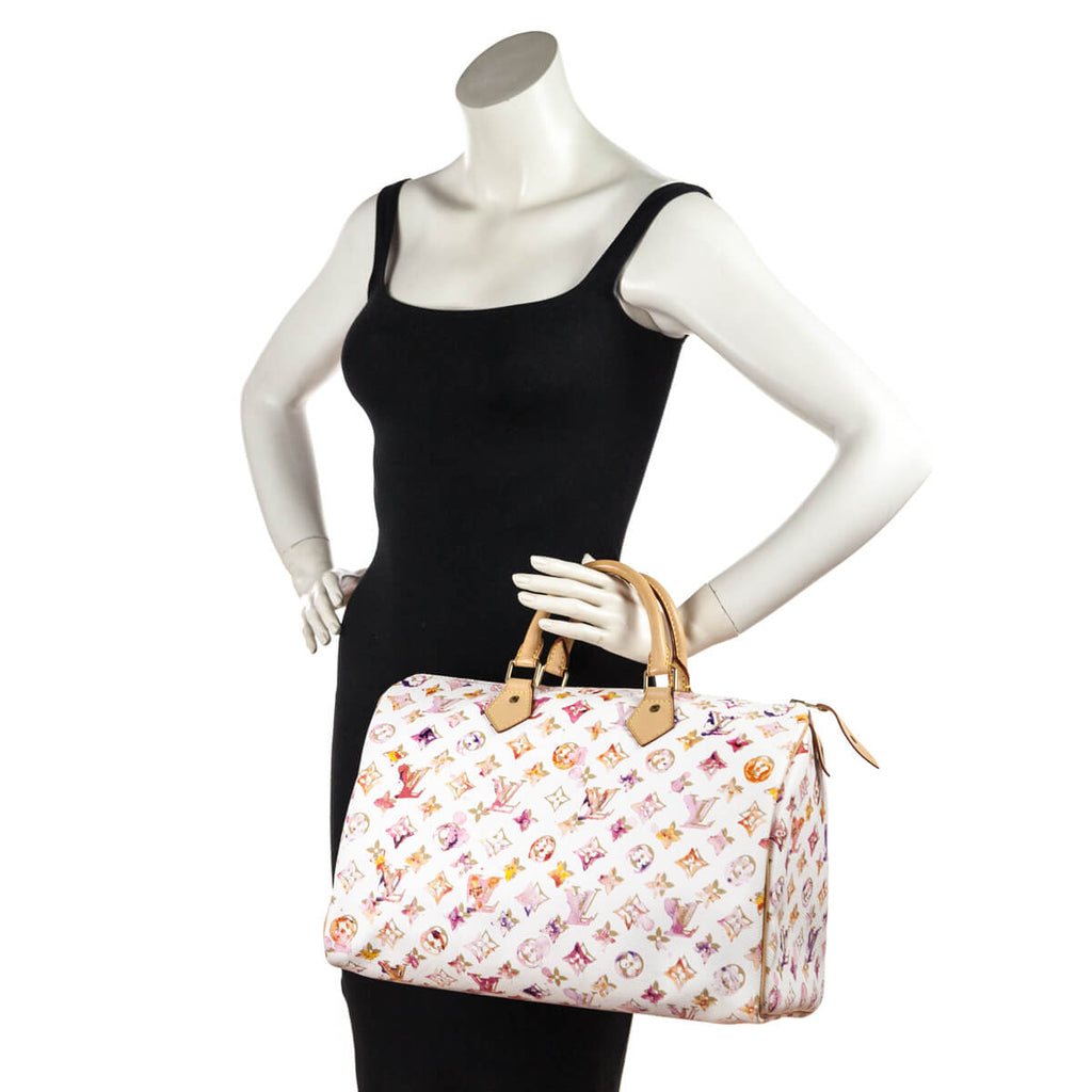 Louis Vuitton White Watercolor Aquarelle Speedy 35