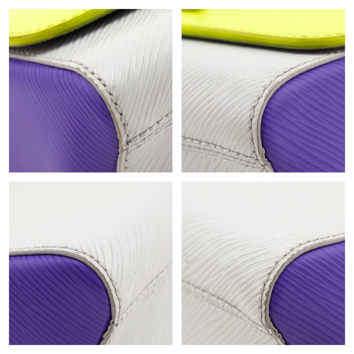 Louis Vuitton Yellow Grey Purple Epi Twist Shoulder Bag MM