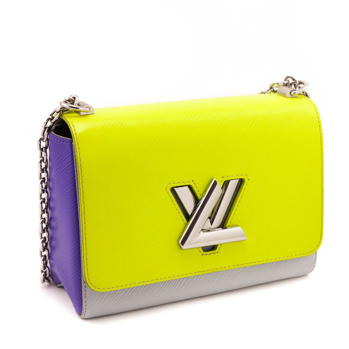 Louis Vuitton Yellow Grey Purple Epi Twist Shoulder Bag MM