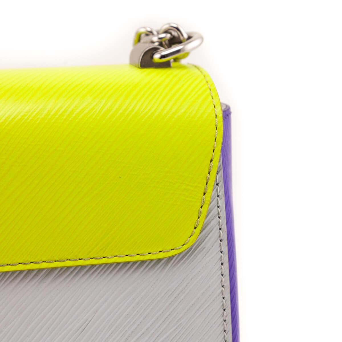 Louis Vuitton Yellow Grey Purple Epi Twist Shoulder Bag MM
