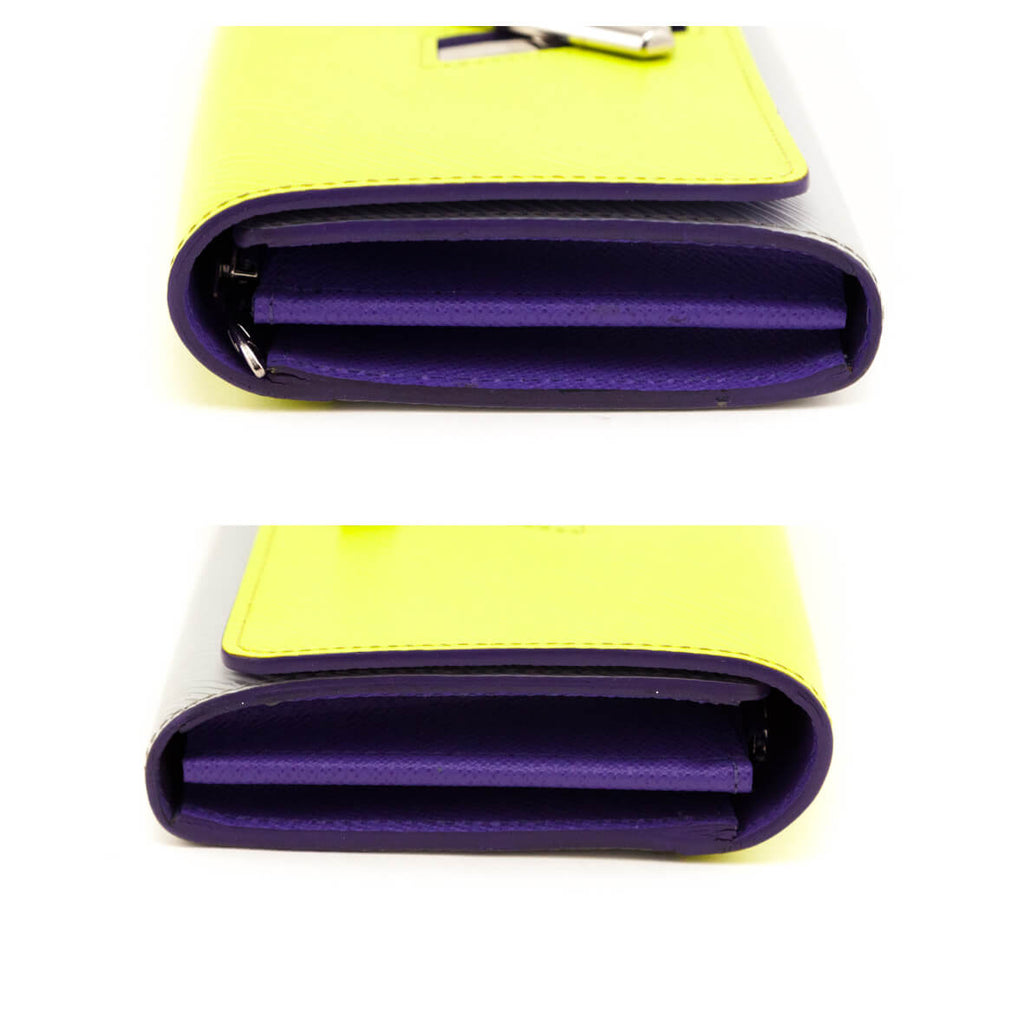 Louis Vuitton Yellow Purple Epi Twist Wallet
