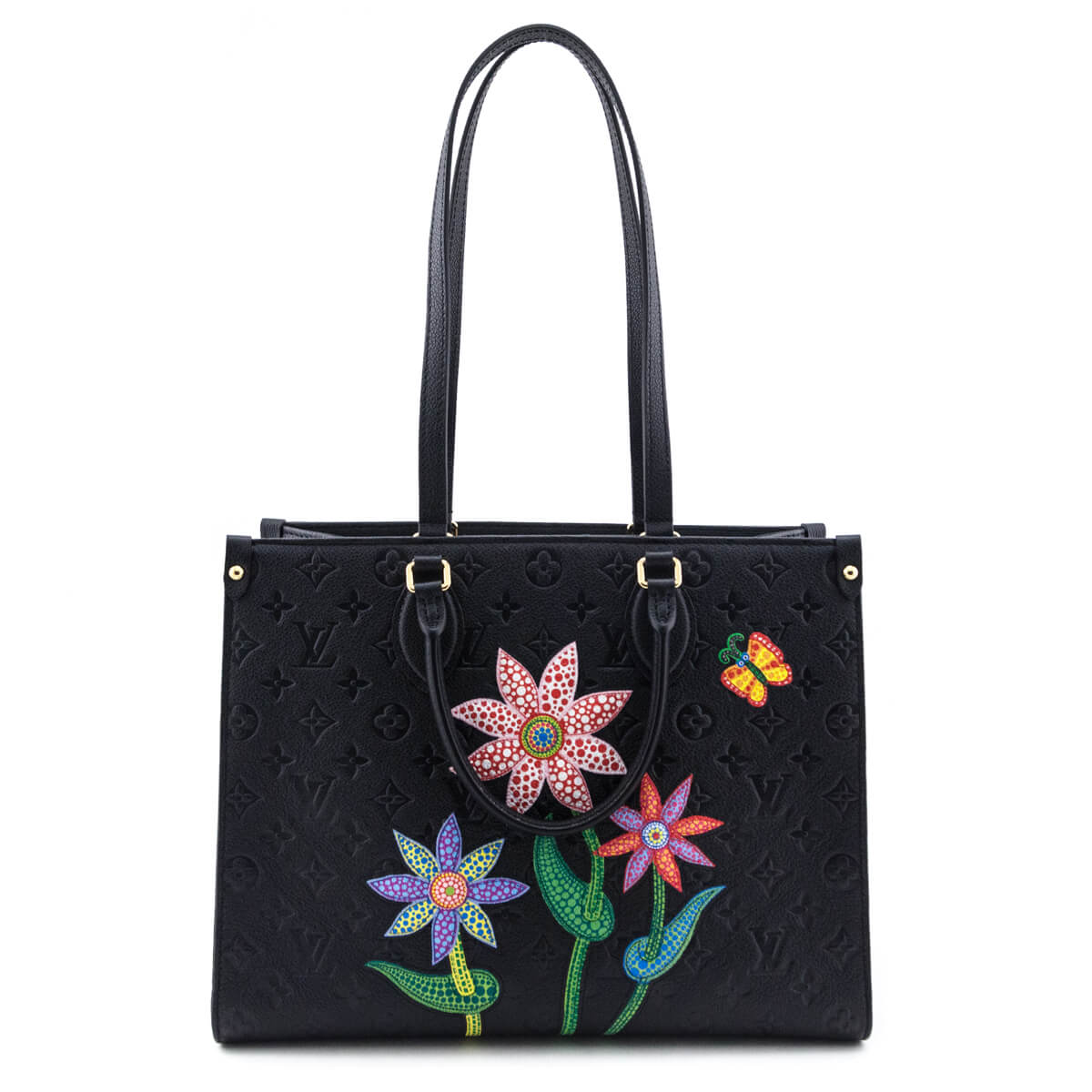 Louis Vuitton x Yayoi Kusama Black Monogram Empreinte Flowers OnTheGo MM