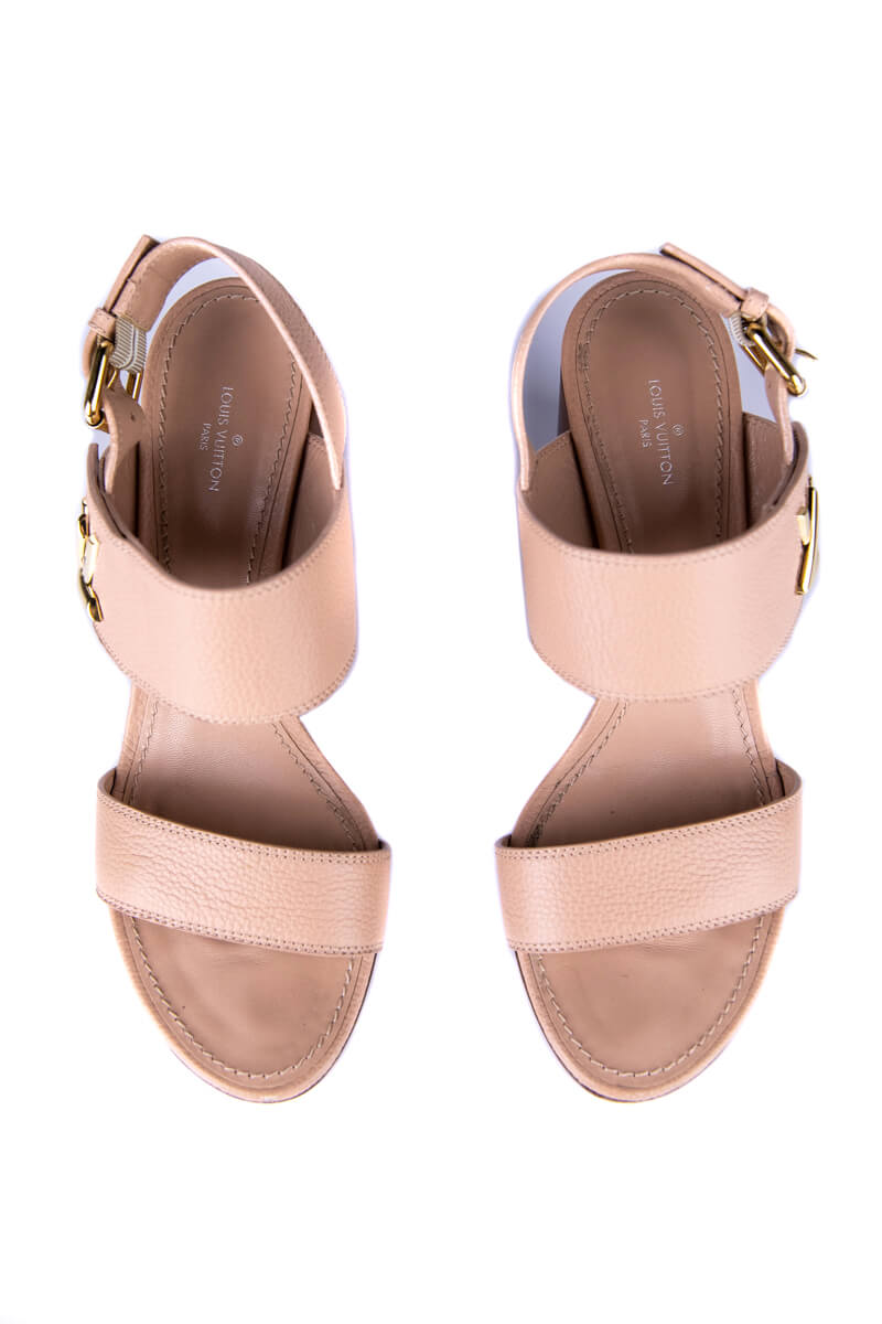 Louis Vuitton Beige Leather Horizon Sandals Size 9 | EU 39