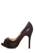 Luciano Padovan Brown Embossed Leather Pumps SZ 6.5