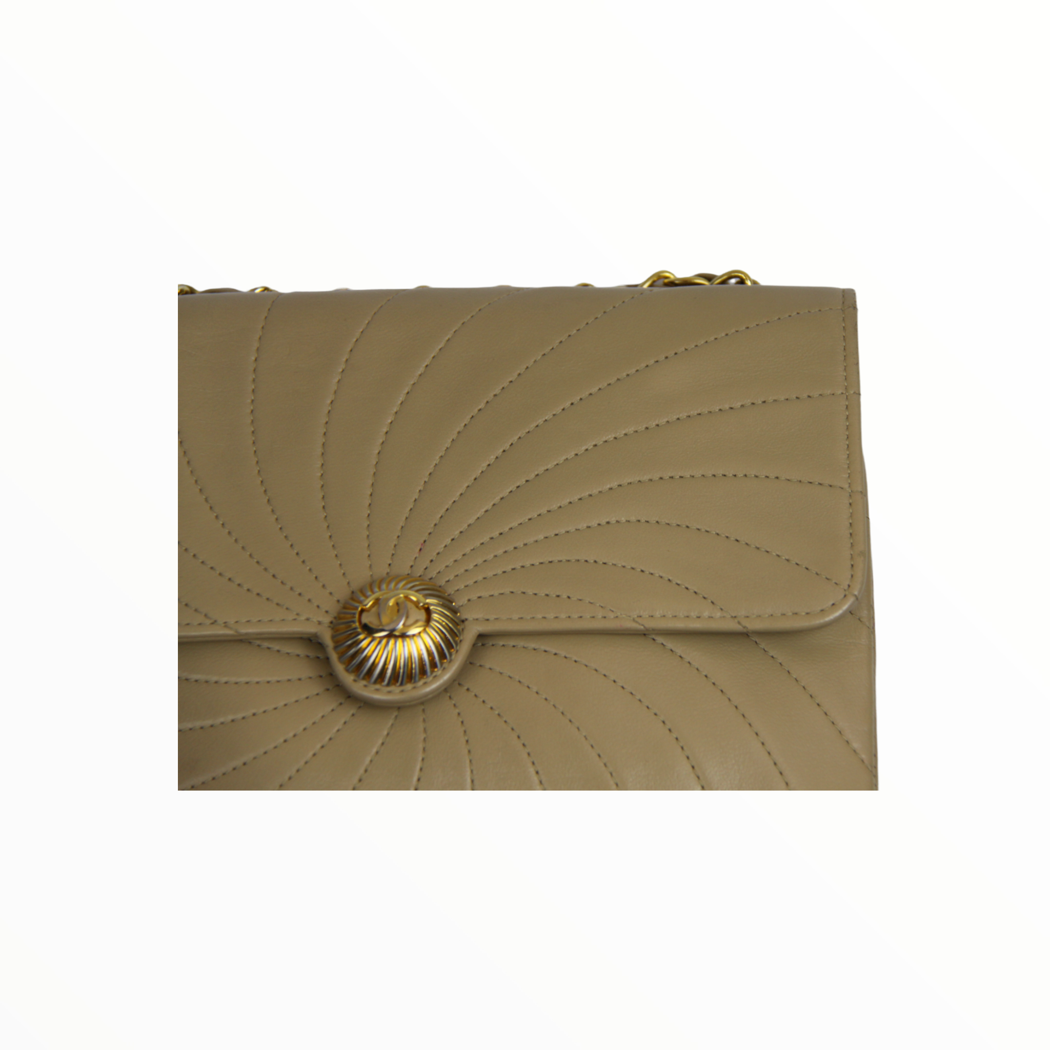 Chanel cream bag with CC logo buttons - 1990s