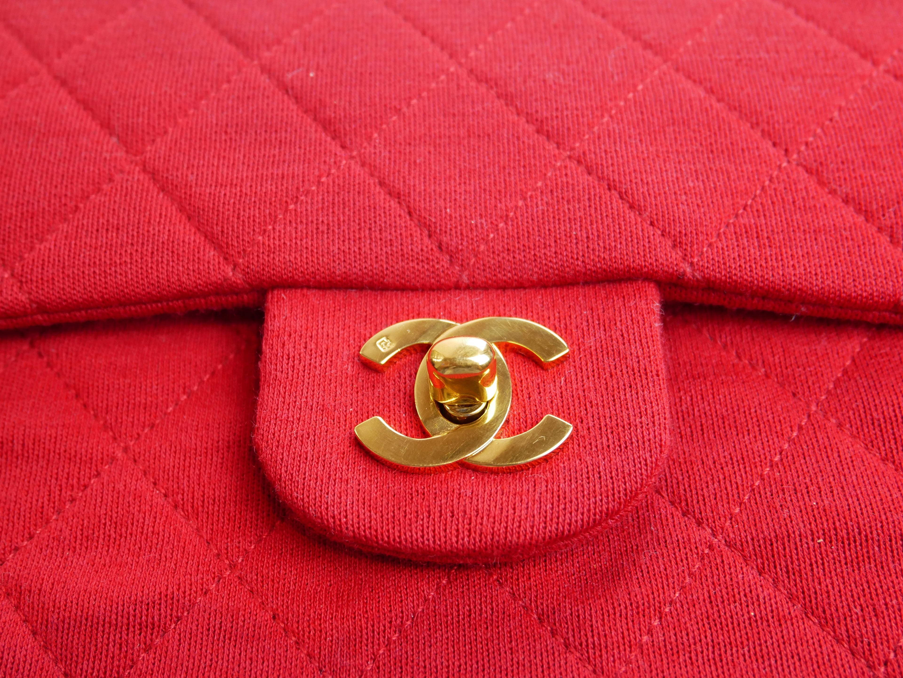 Chanel Timeless bag in red jersey - 2016