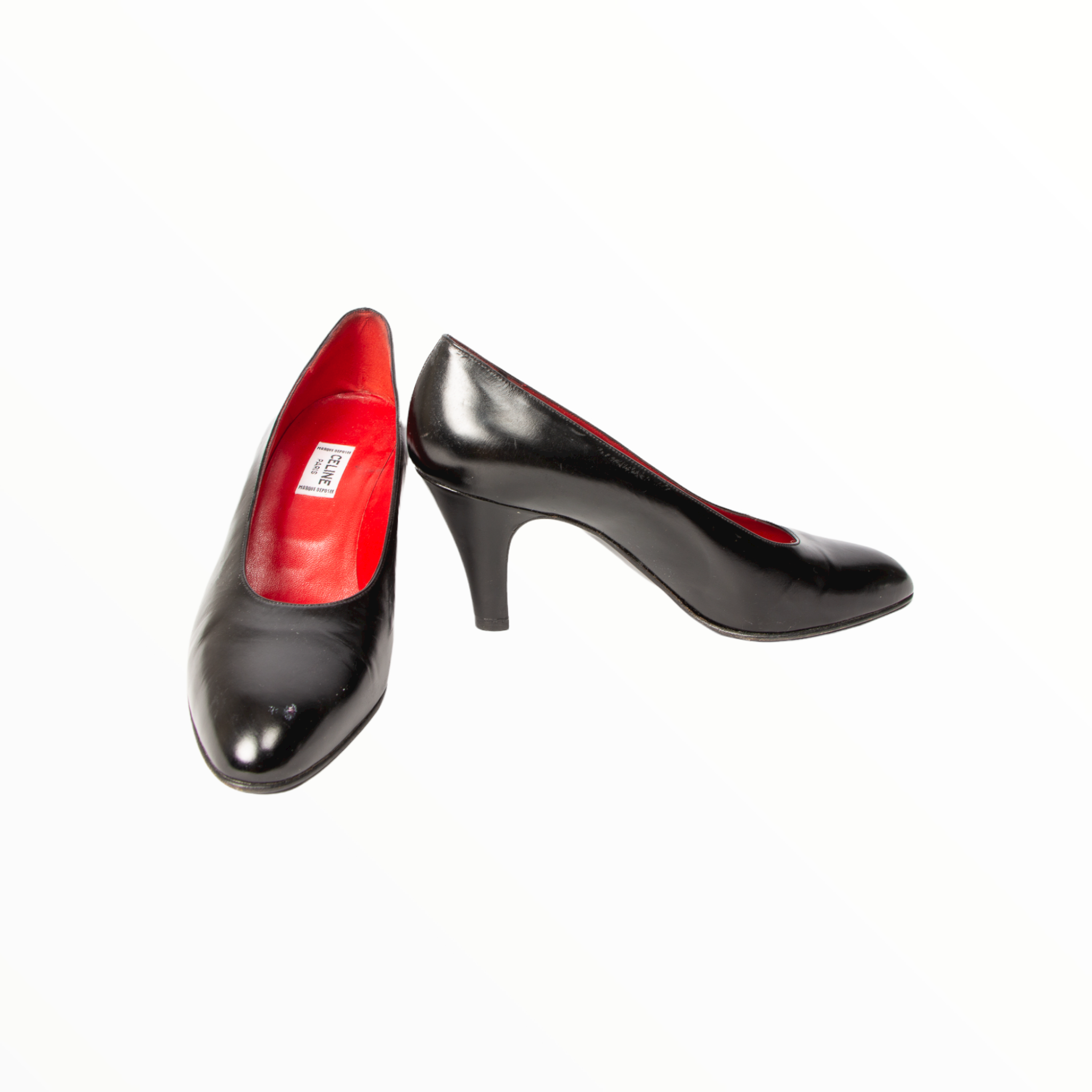 Celine vintage black pumps red interior - 38.5 - 1990s