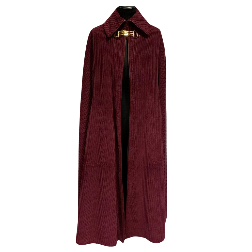Celine ribbed horsebit-detail cape - S - 1970s