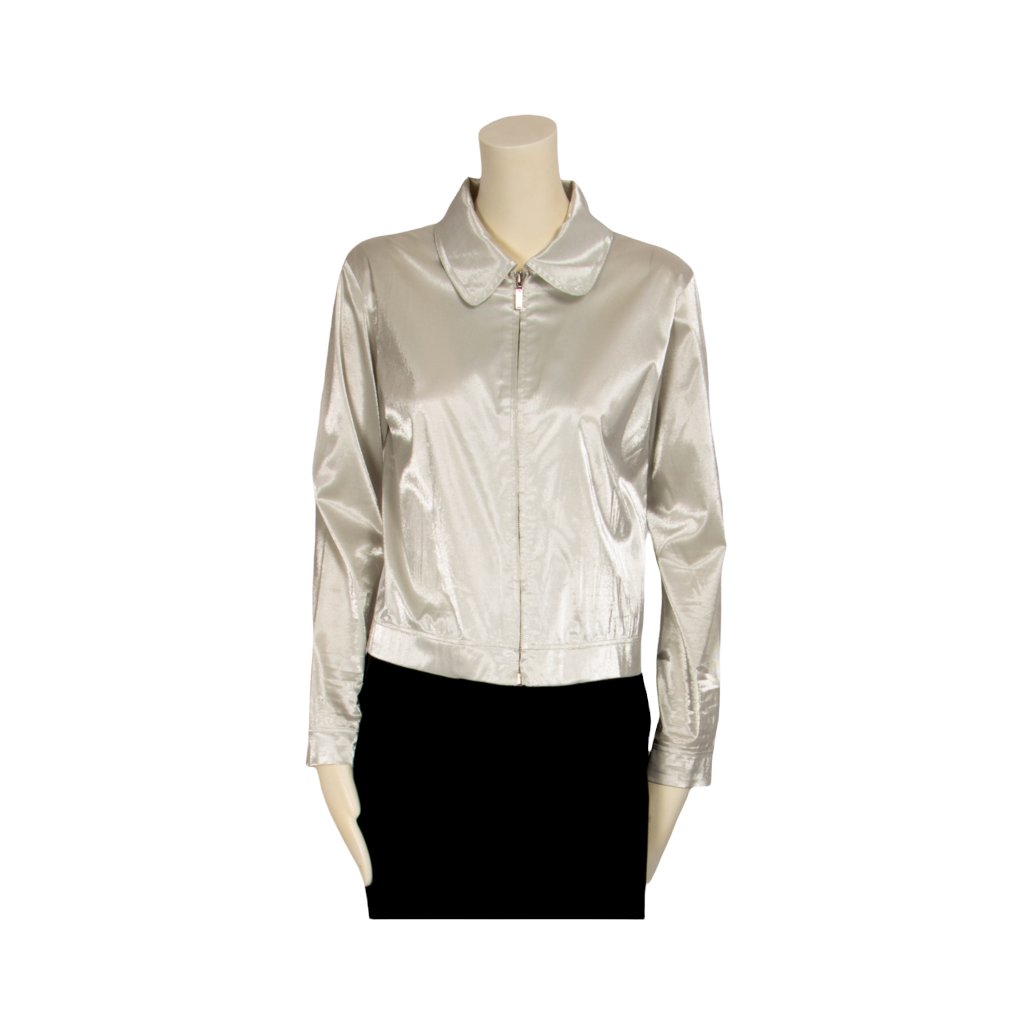 Chanel vintage silver cropped jacket - S - 1990s