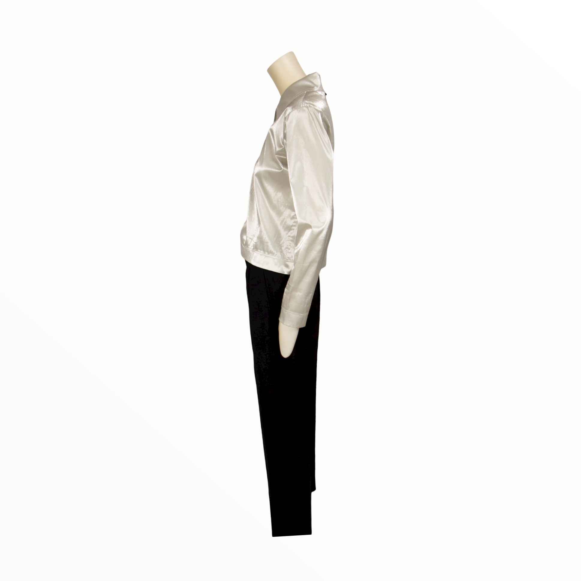 Chanel vintage silver cropped jacket - S - 1990s