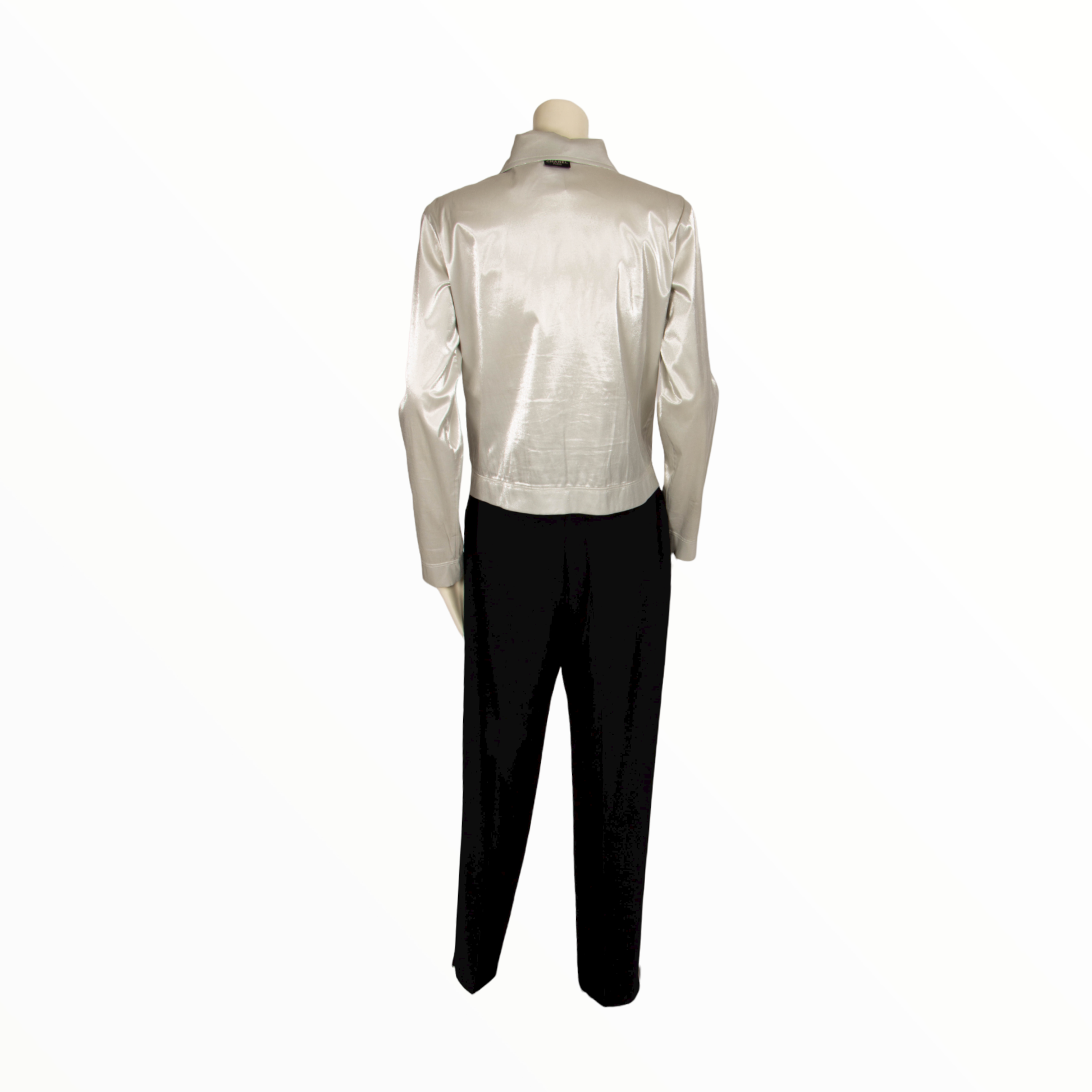 Chanel vintage silver cropped jacket - S - 1990s