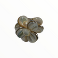 Chanel silver pearl and pearl flower ring