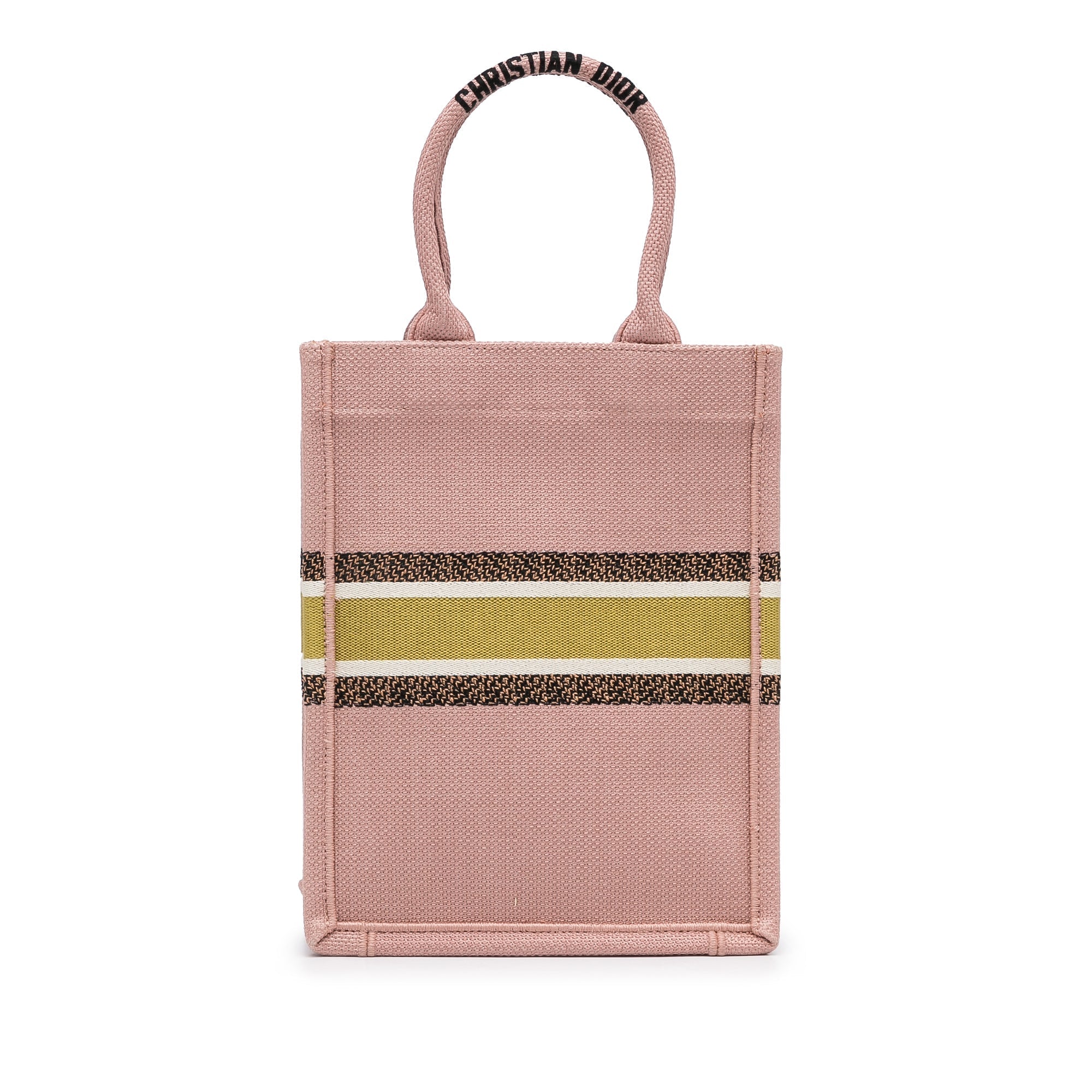 Dior Fleurs Bibliques Vertical Book Tote Pink Embroidered Canvas