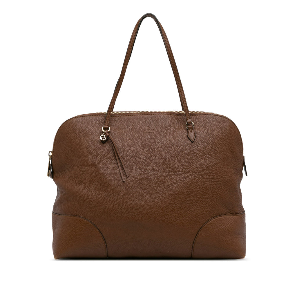 Brown Gucci Leather Bree Tote Bag