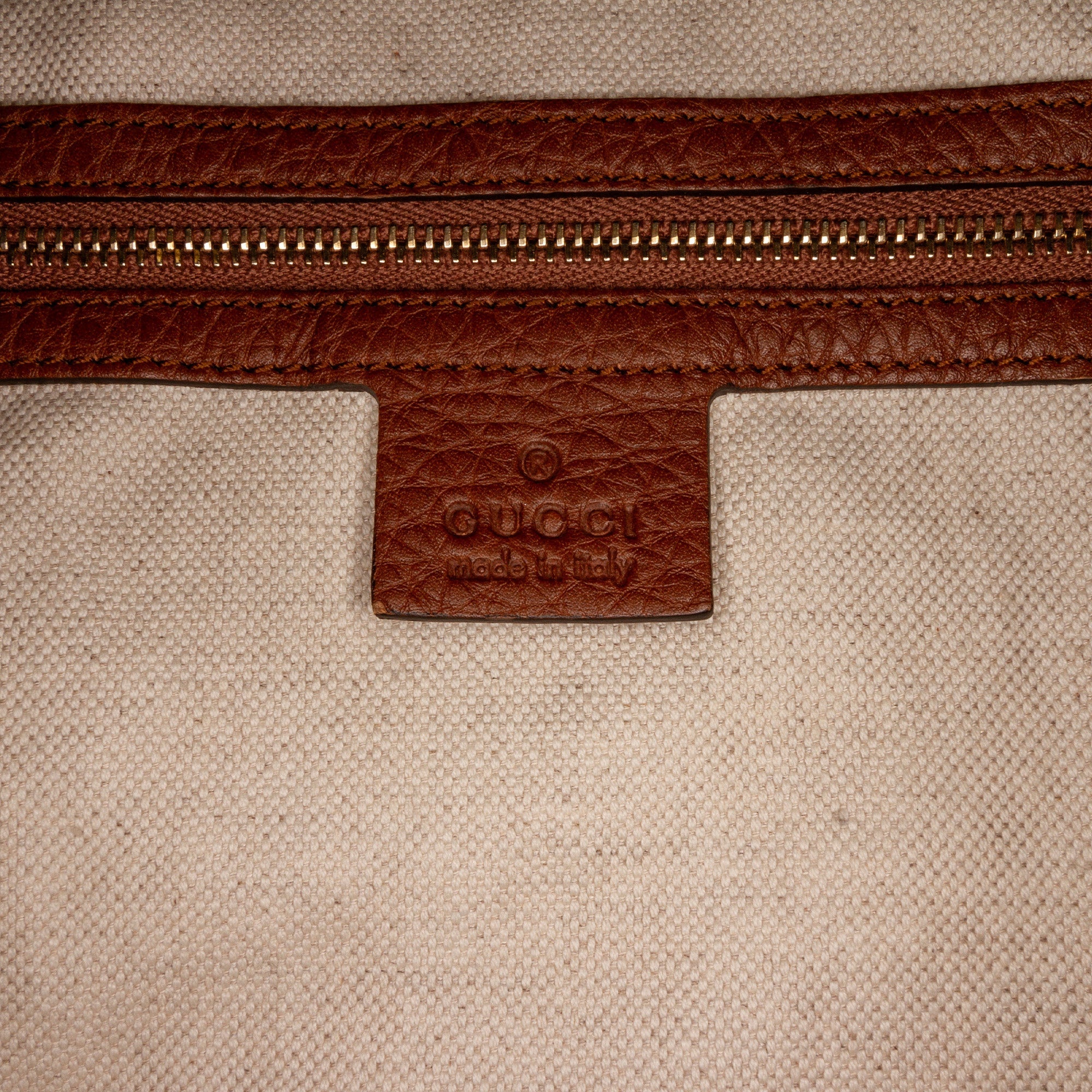 Brown Gucci Leather Bree Tote Bag
