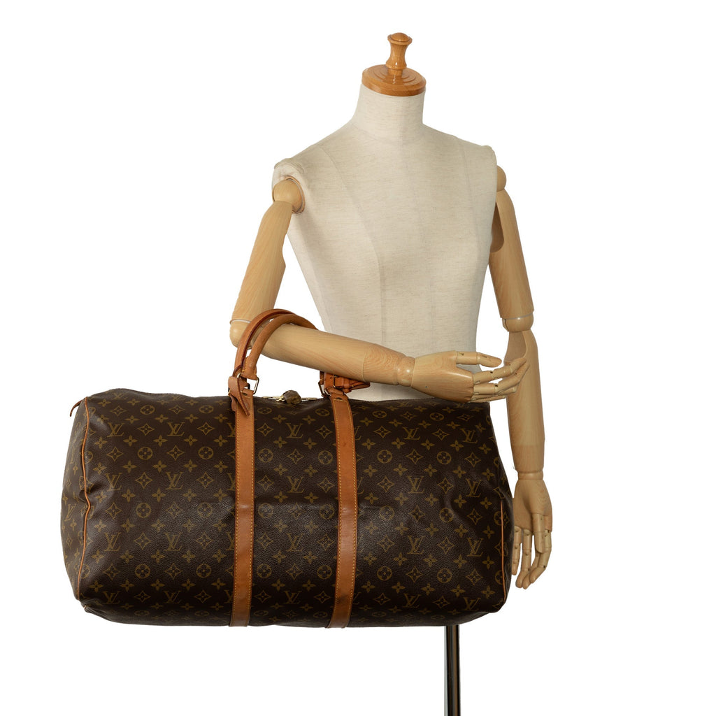 Brown Louis Vuitton Monogram Keepall 50 Travel Bag