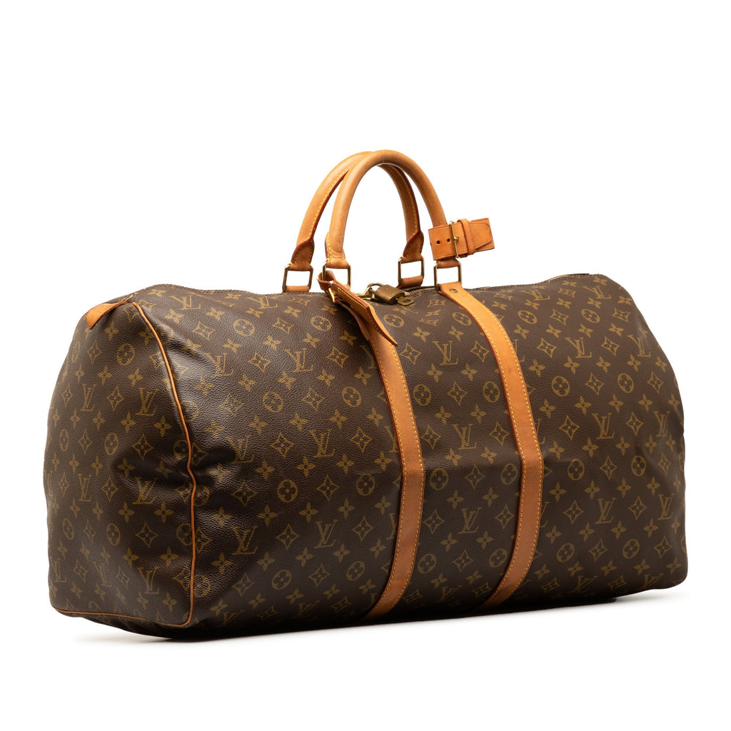 Brown Louis Vuitton Monogram Keepall 50 Travel Bag