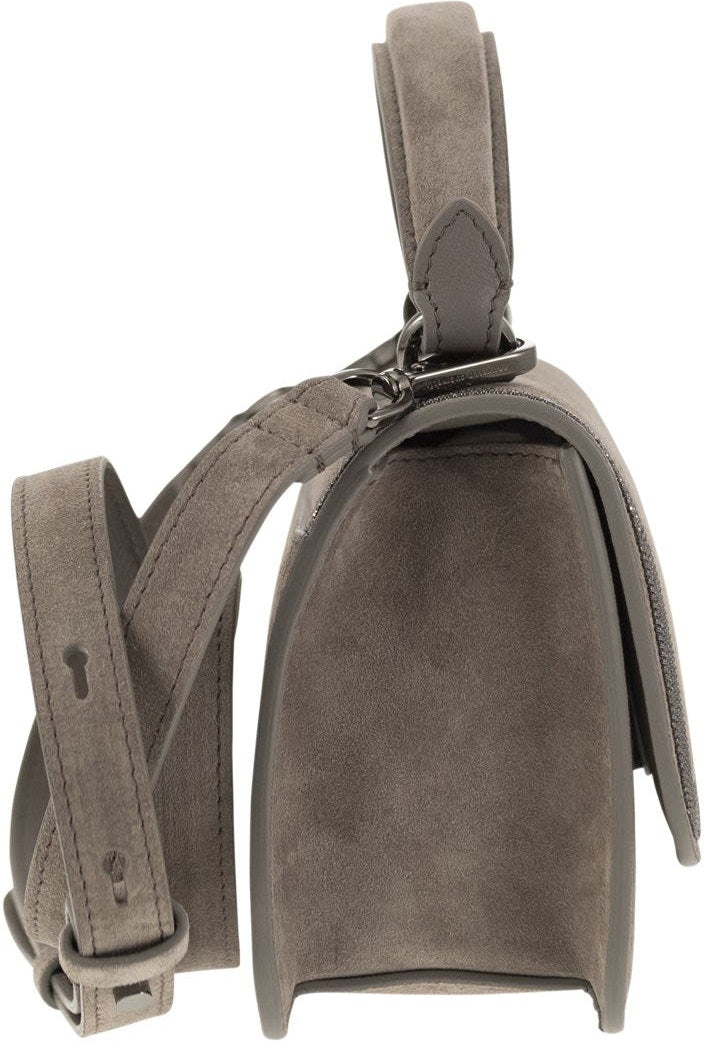 SUEDE BAG WITH PRECIOUS CONTOUR