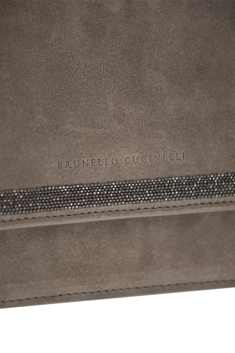 SUEDE BAG WITH PRECIOUS CONTOUR