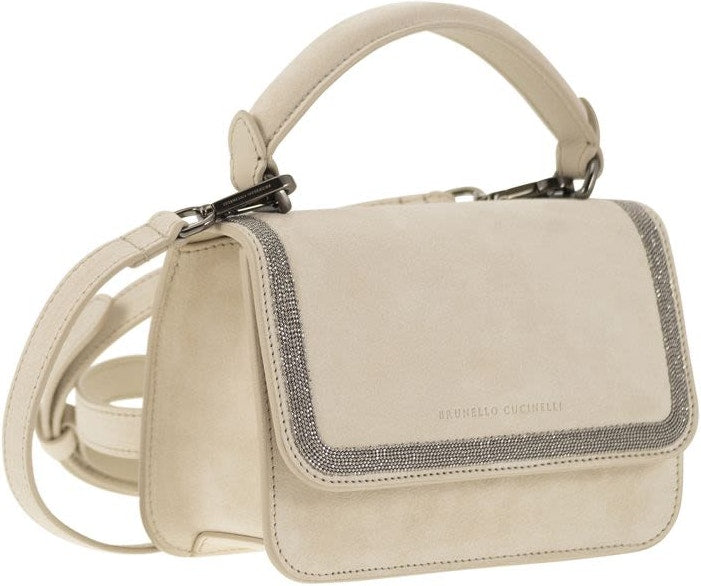 SUEDE BAG WITH PRECIOUS CONTOUR