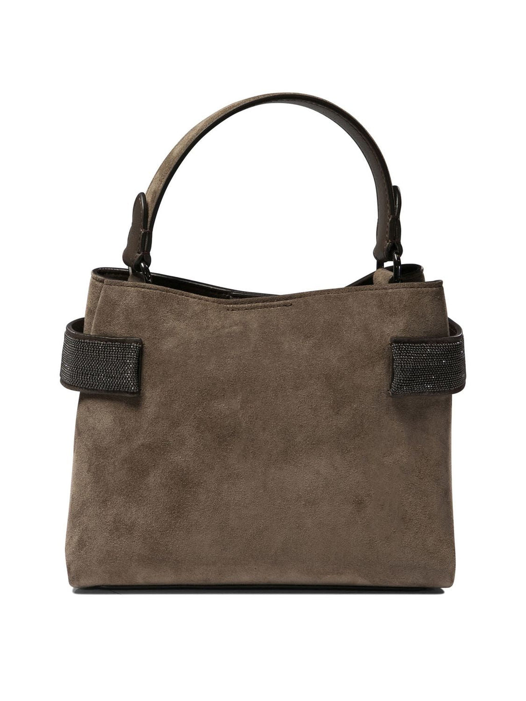 SUEDE BAG WITH PRECIOUS BANDS