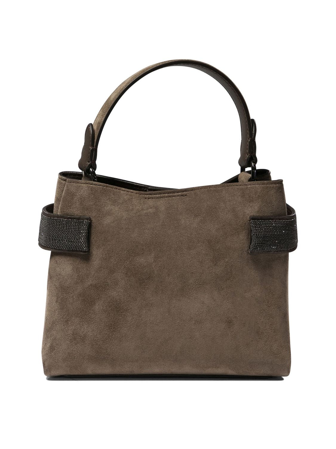 SUEDE BAG WITH PRECIOUS BANDS