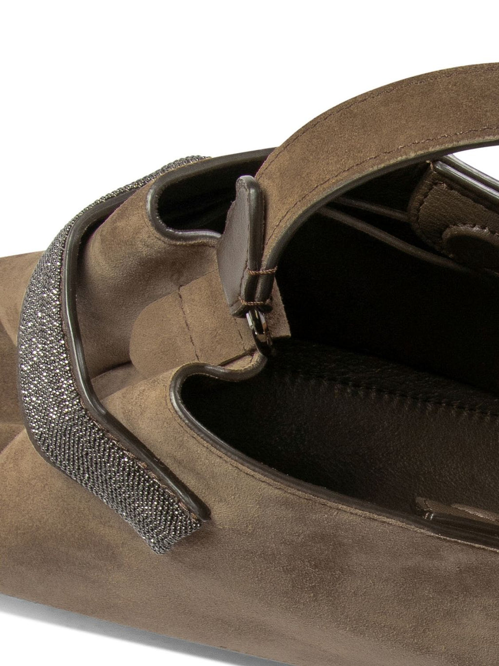 SUEDE BAG WITH PRECIOUS BANDS