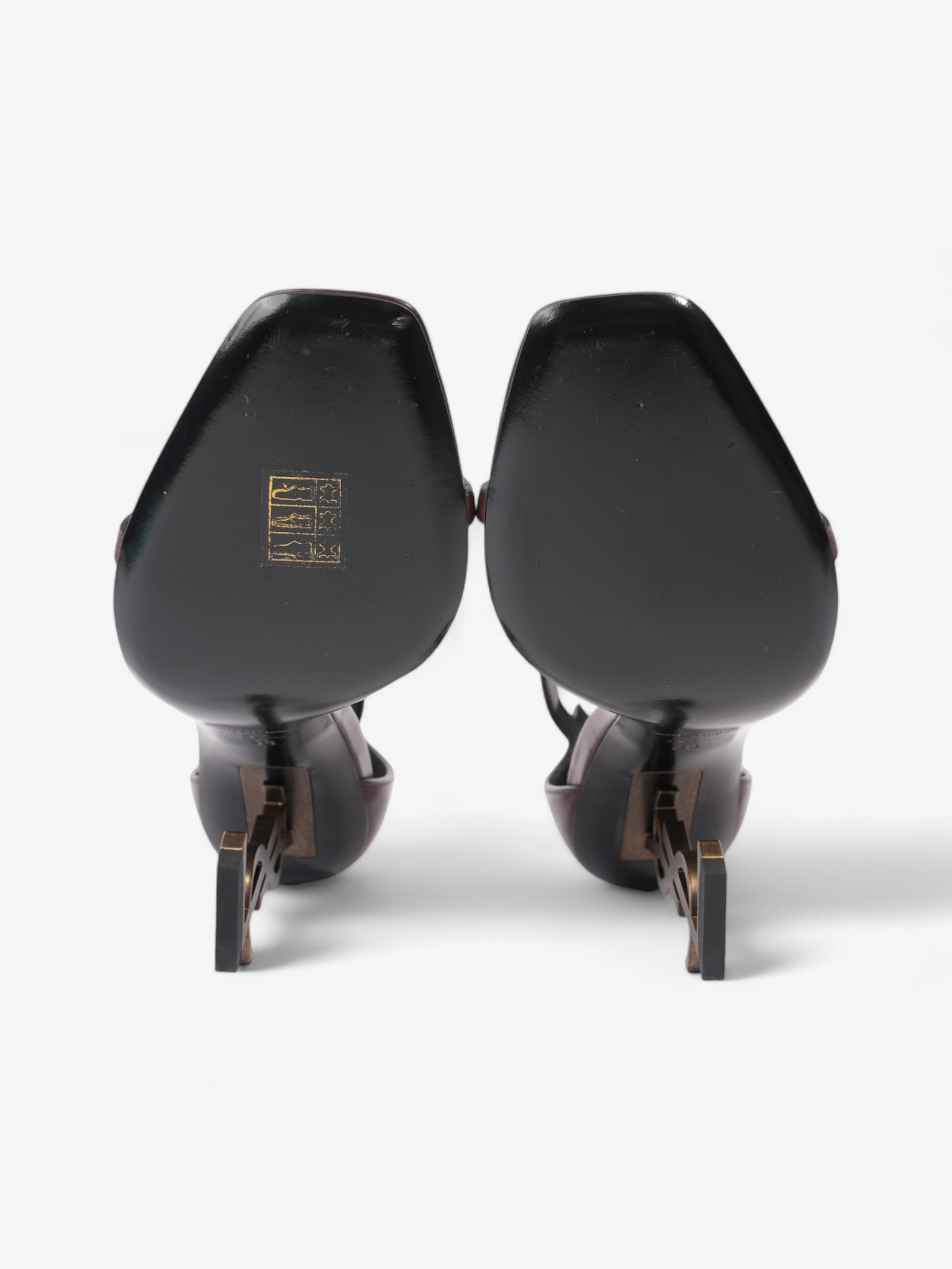 Saint Laurent Opyum 110mm Brown / Gold Leather EU 38 UK 5