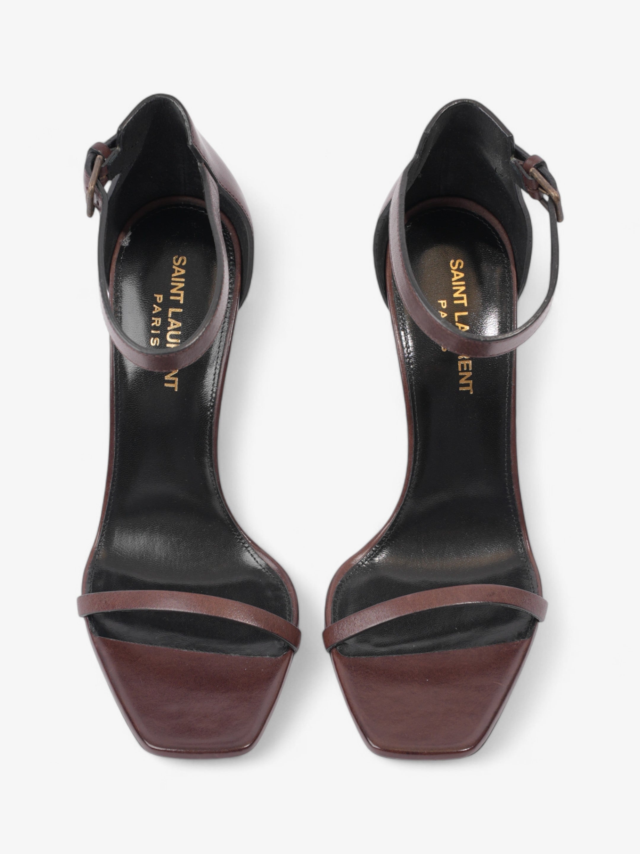 Saint Laurent Opyum 110mm Brown / Gold Leather EU 38 UK 5