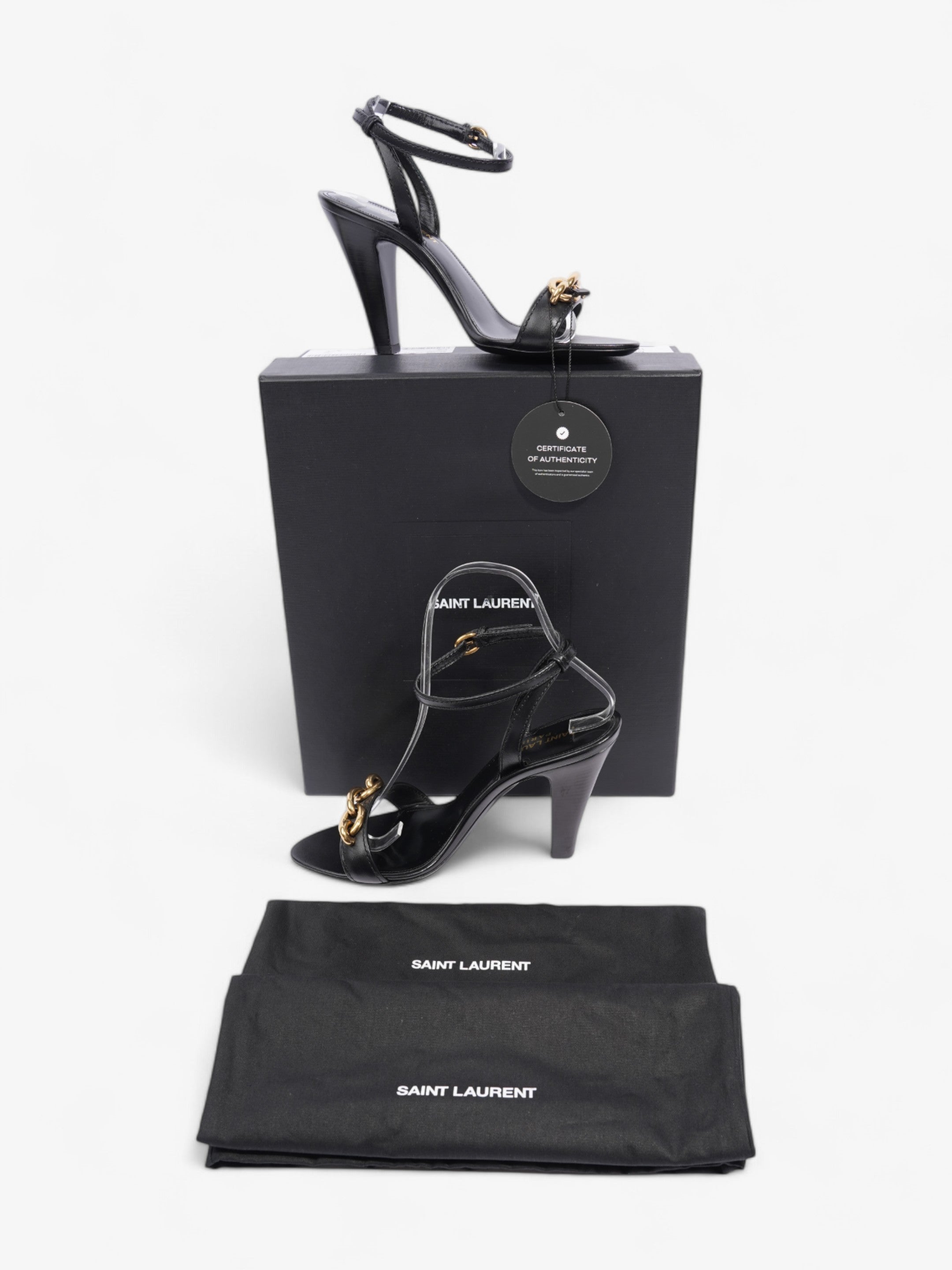 Saint Laurent Maillon 95 Black Leather EU 37 UK 4