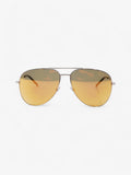 Saint Laurent Classic 11 Aviator Sunglasses Silver / Yellow Lends Base Metal 145mm