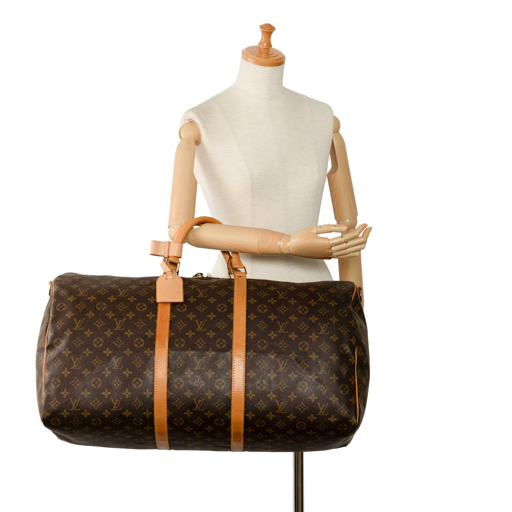 Brown Louis Vuitton Monogram Keepall Bandouliere 60 Travel Bag