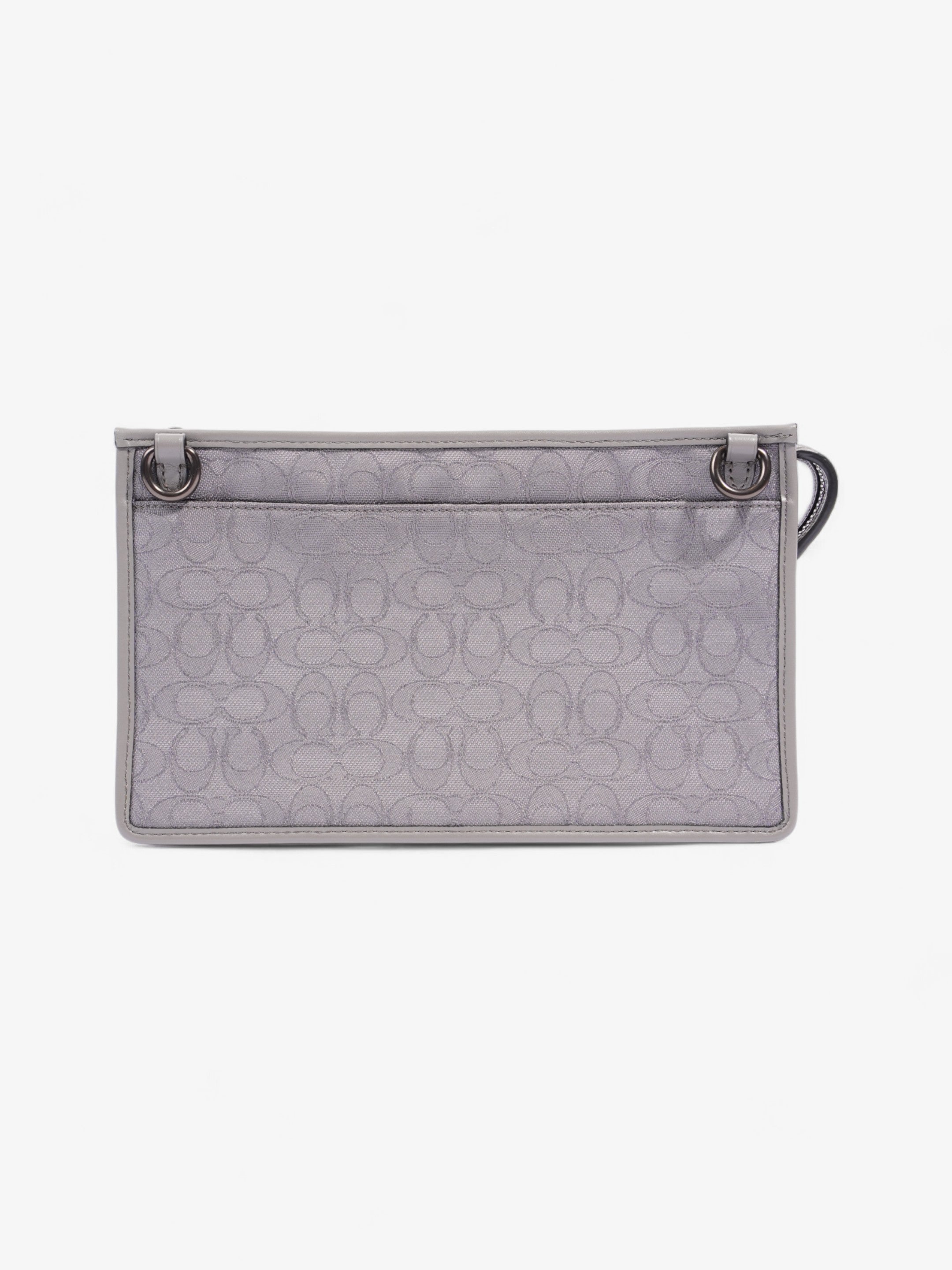 Coach Rivington Convertible Pouch  Grey Signature Jacquard Canvas