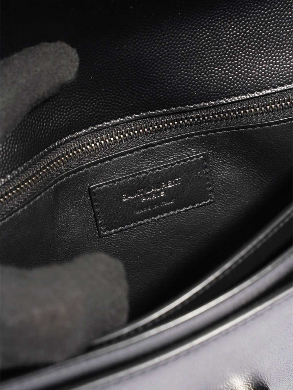 Saint Laurent Cassandra Chain Wallet Black Calfskin Leather